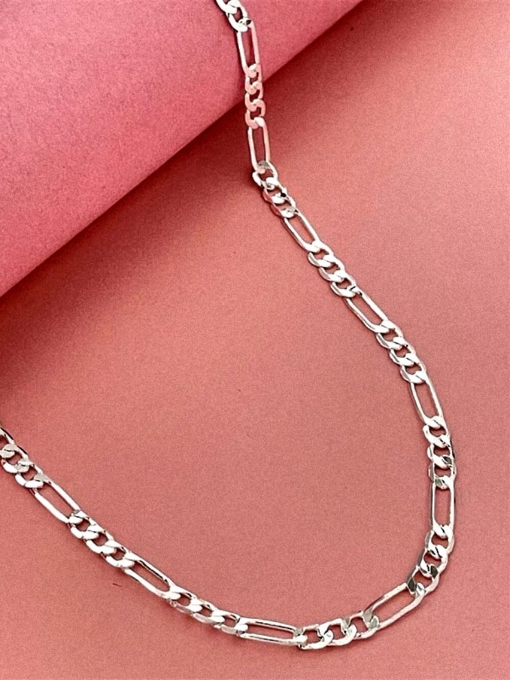 27 Inch Classic Stainless Steel Figaro Chain Necklace